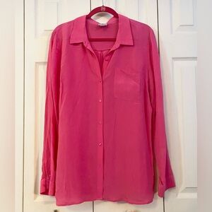Worthington Pink Long Sleeve Silk Shirt - XLTall